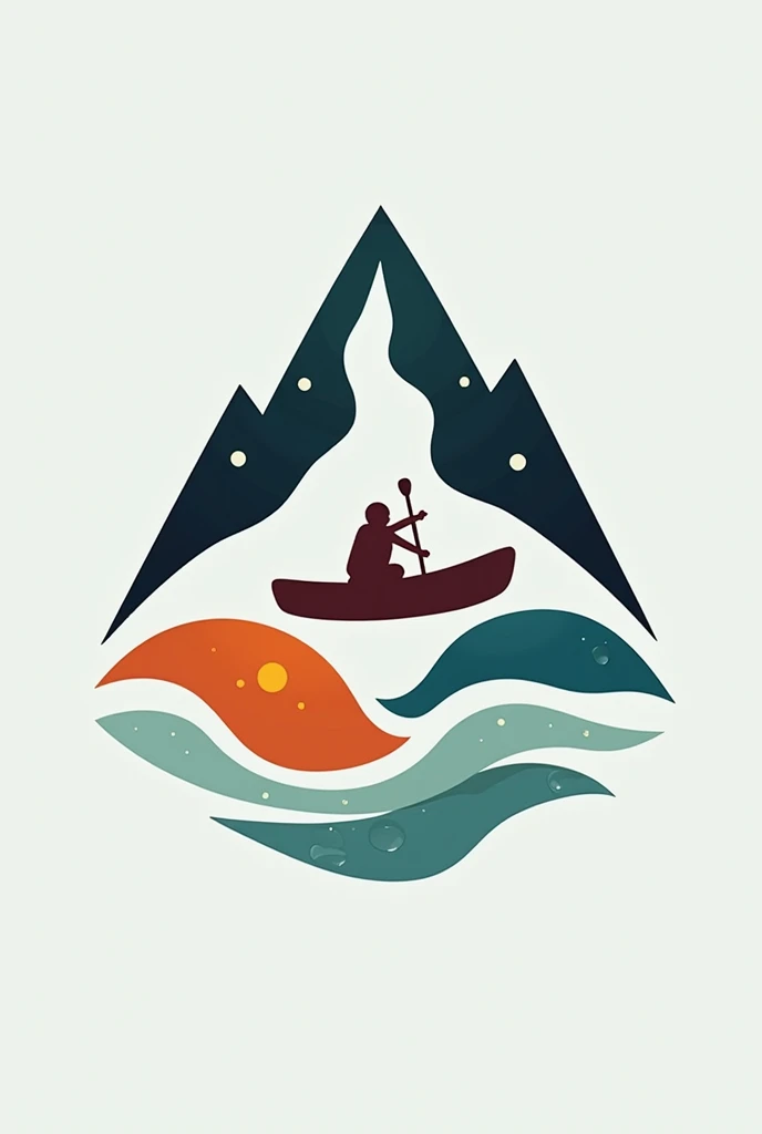 Logo of climbing, tracking and rafting become one