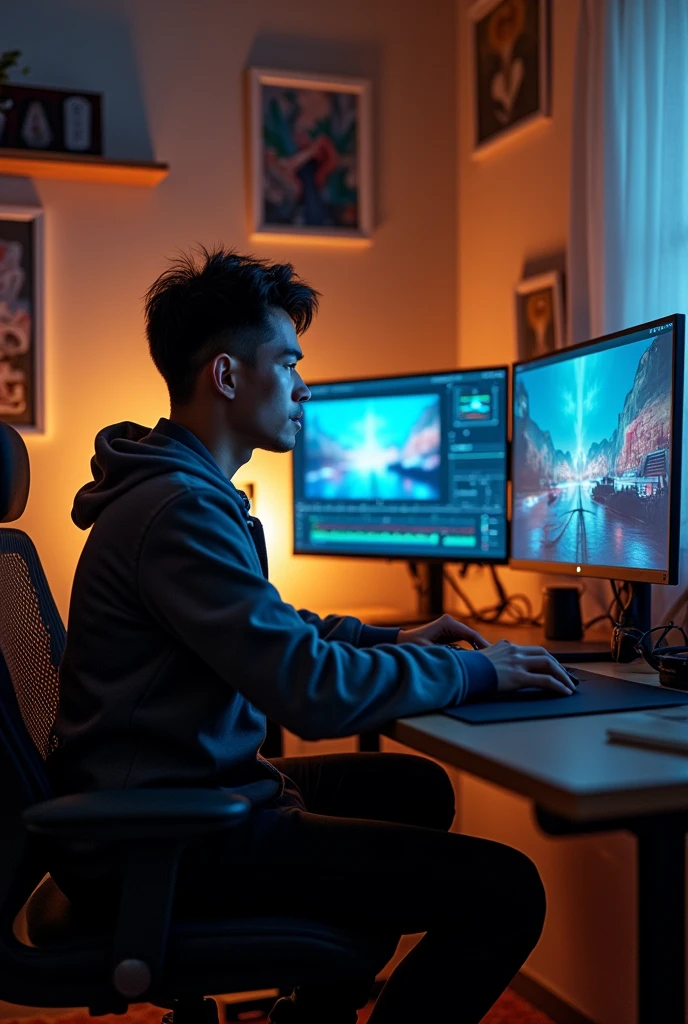 the best content creater edit video in room