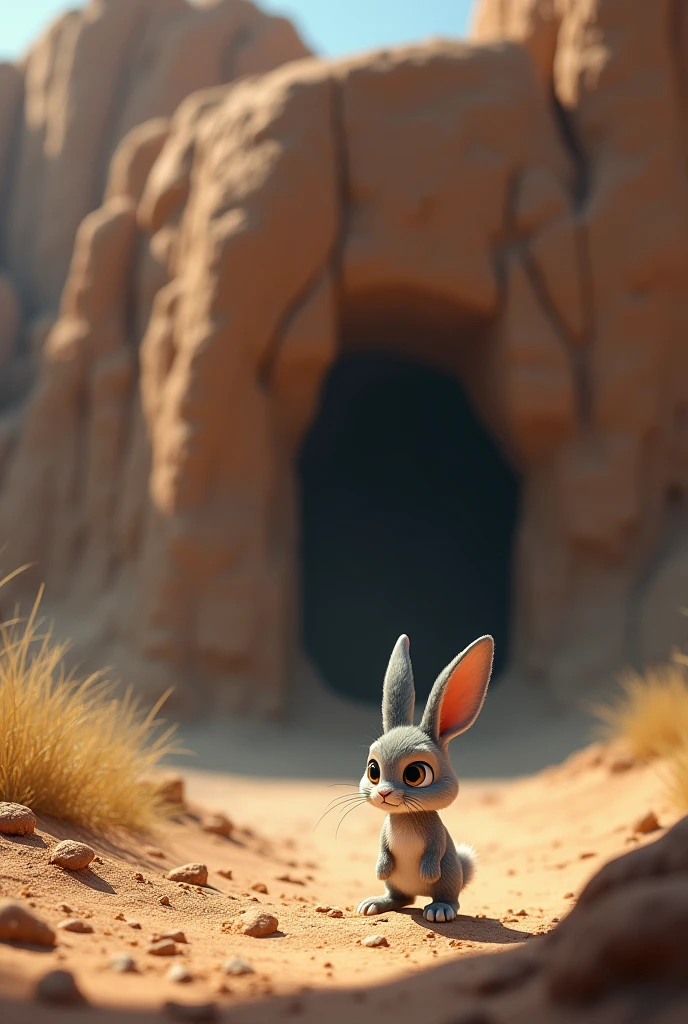 The rabbit deliberately arriving late at the lion’s den, looking slightly nervous but confident.