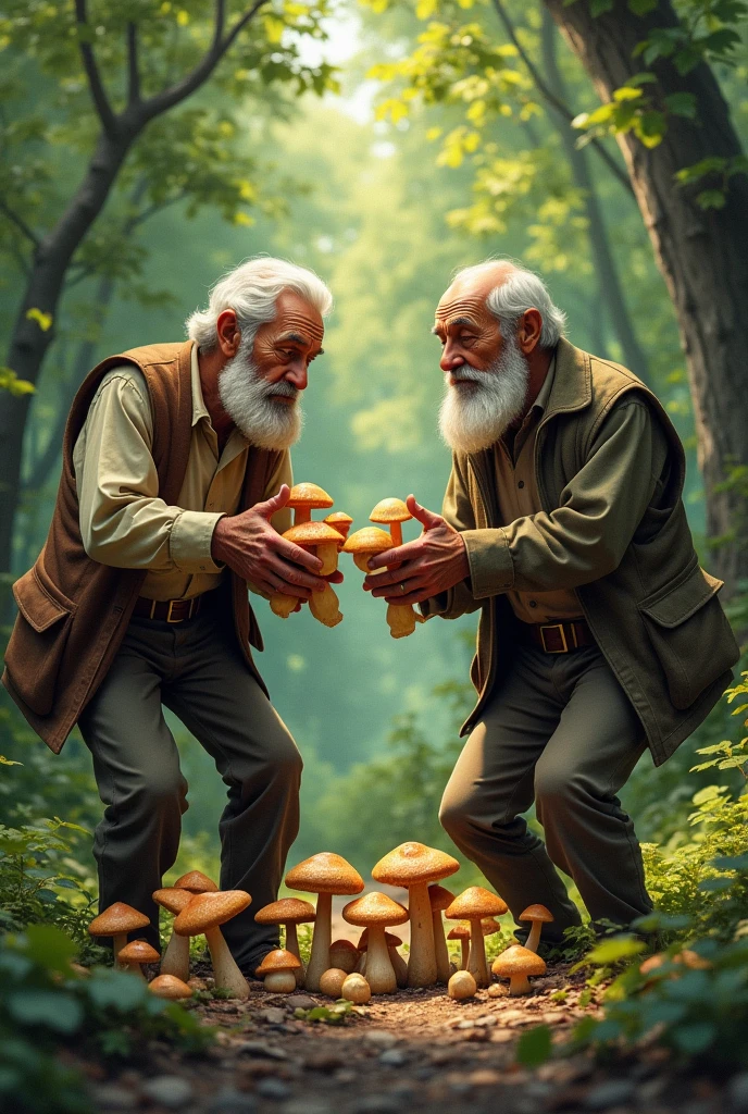 Od tego momentu ich przyjaźń stała się jeszcze silniejsza, and Peter learned, how valuable is the trust of another person.
2 older men on mushroom picking