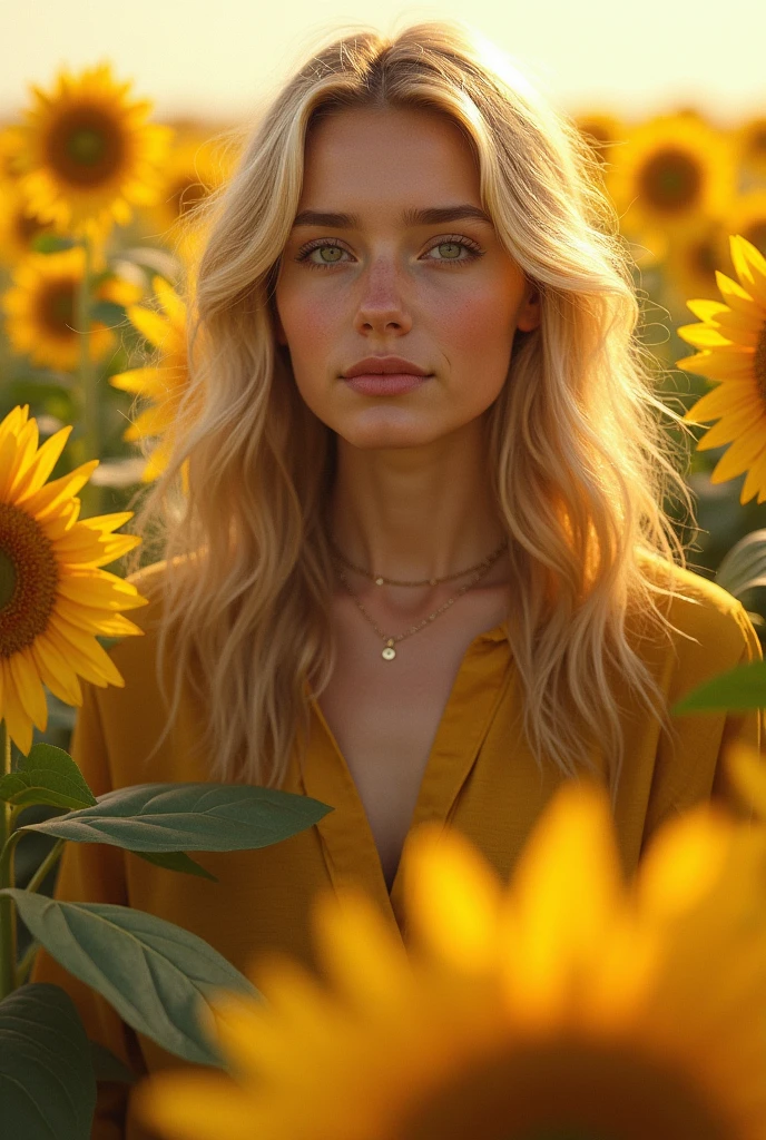 depicted with sunflowers I