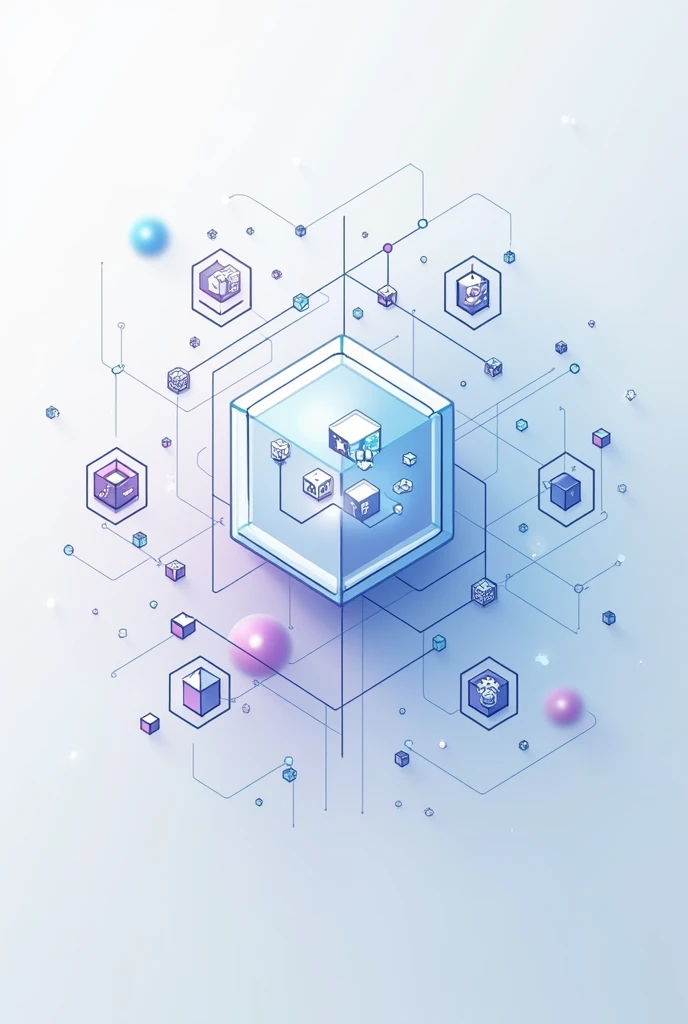 image with symbols representing decentralize, innovate, produce