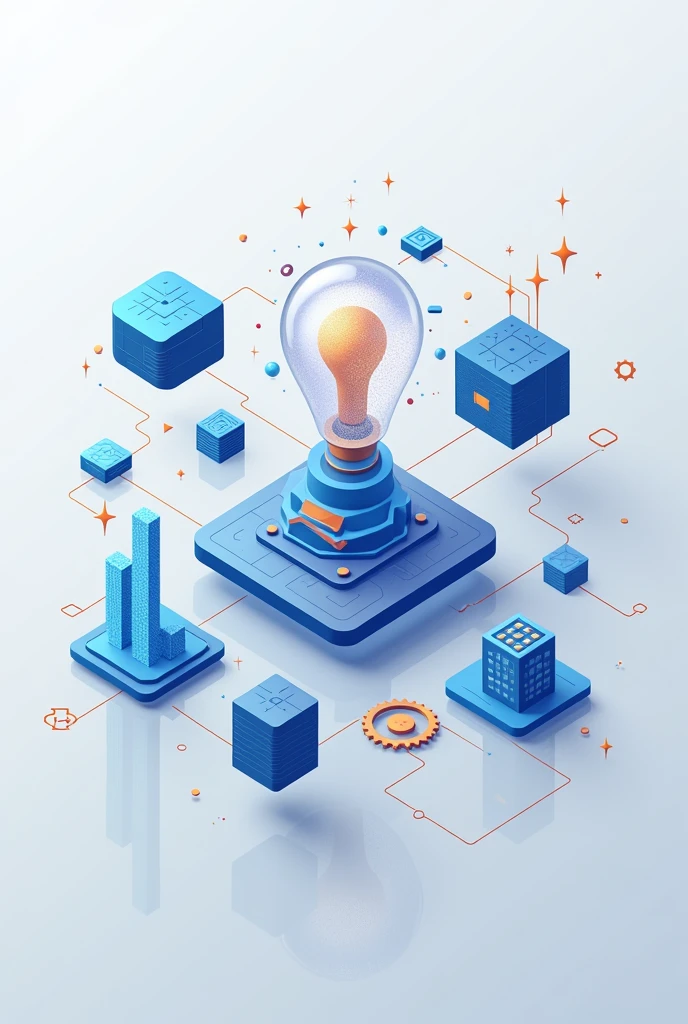 image with symbols representing decentralize, innovate, produce