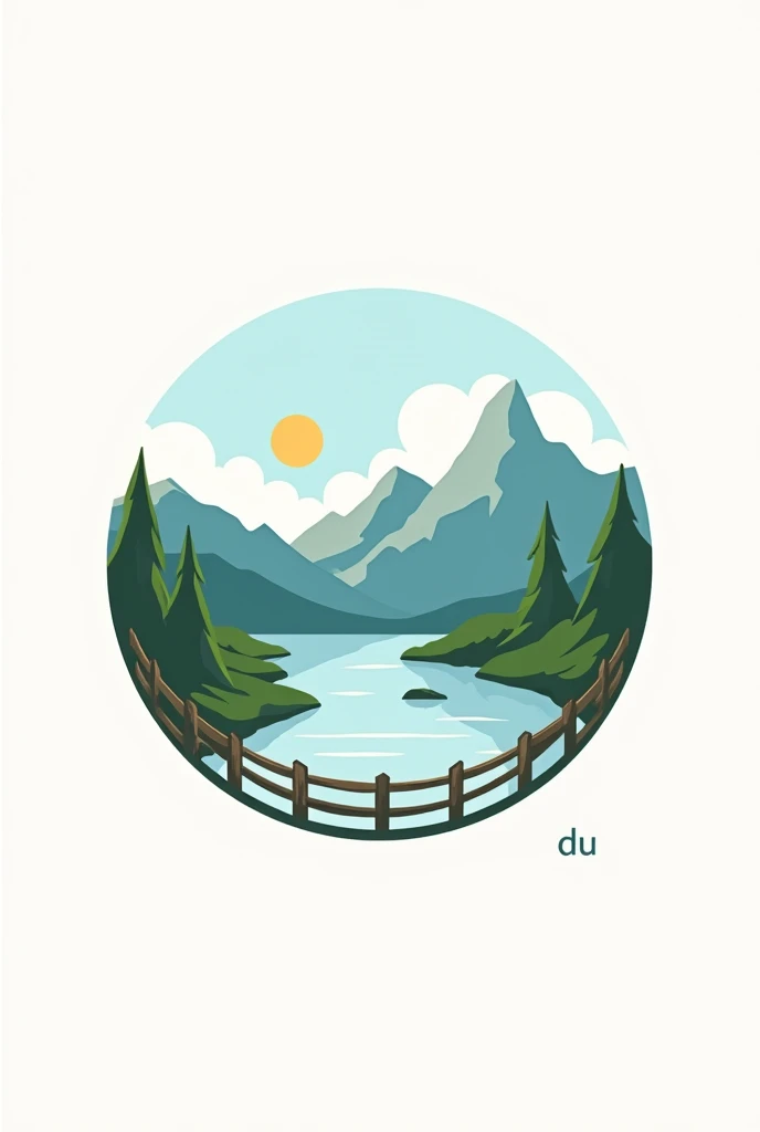 Create a logo，Supermarket industry，The name is &quot;Du&quot;，Mountains and water are required，Fence it up，The mountain is in the west，The water is in the east，