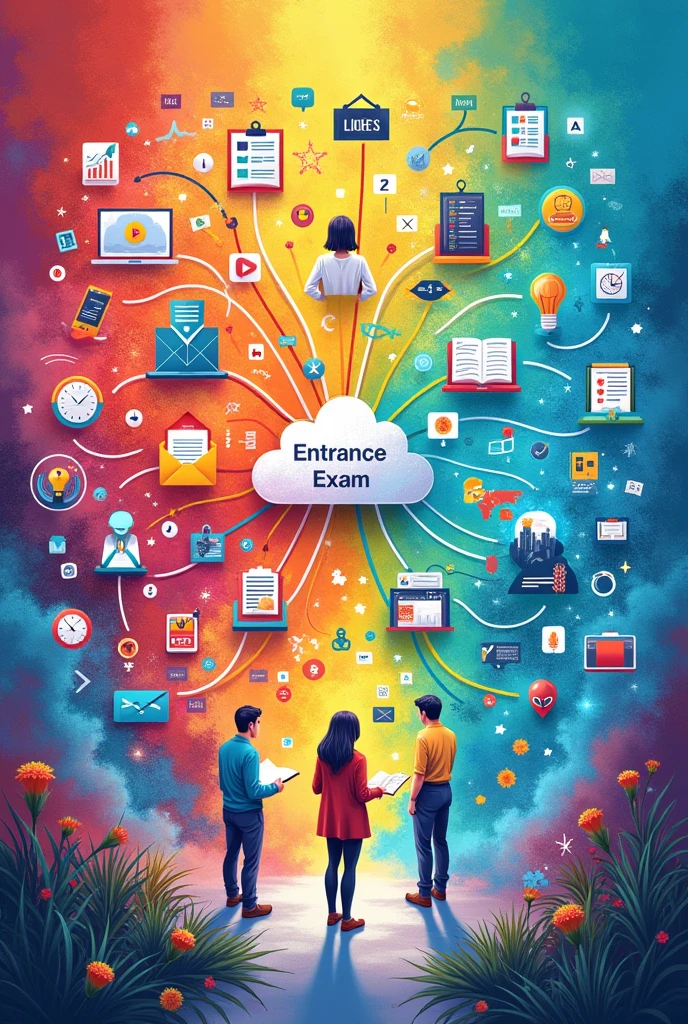 Mind map of study about colorful entrance exam