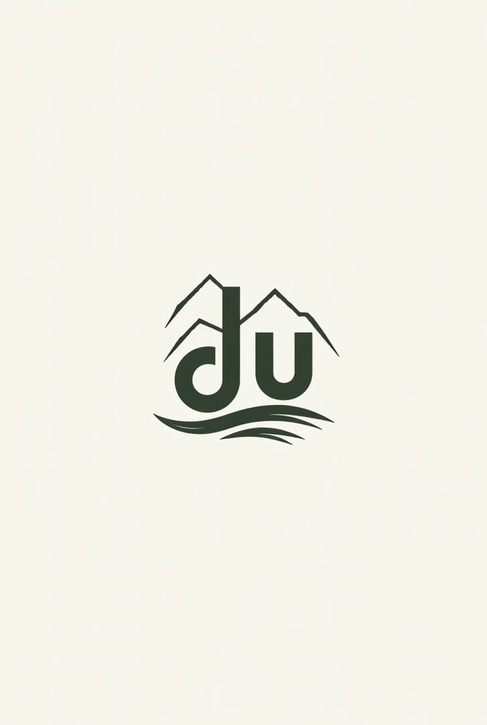 Create a logo,Supermarket industry,The name is "Du","Du" as the main body,Mountains and water are required,Surround the "Du",The mountain is in the west,The water is in the east,