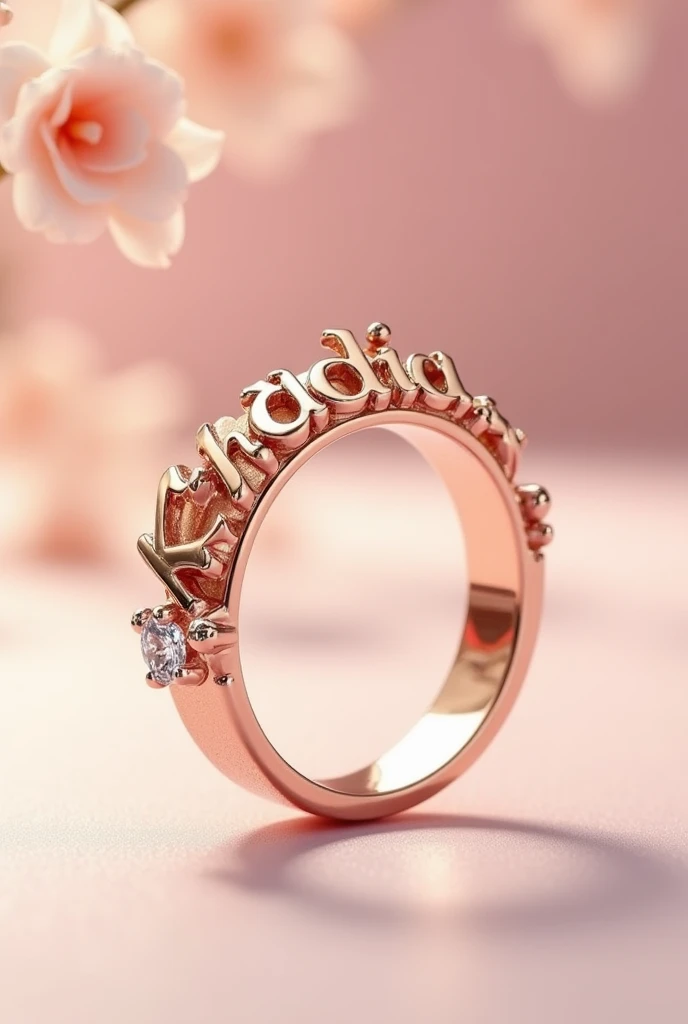 Shiny girl ring with name "KHADIJA"