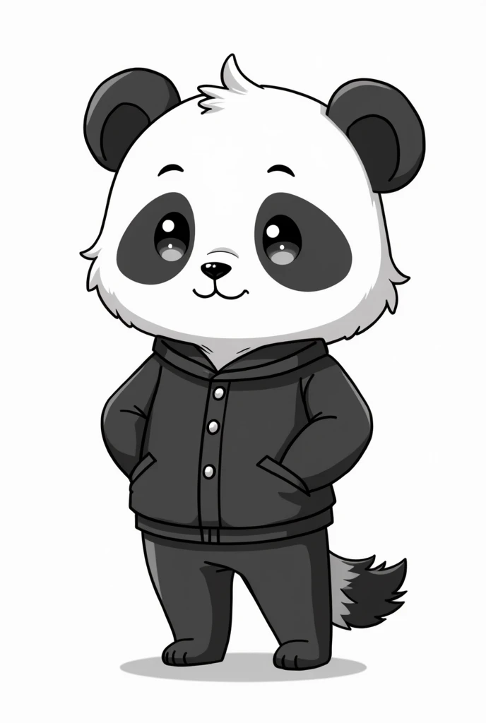male panda twinky chibi cute fursona art chibi cute clothed male twinky slim fully clothed male black and white clothing
