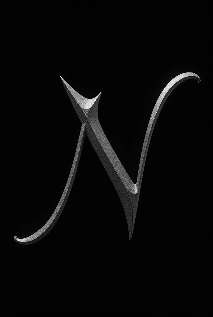Letter N signature with balck background