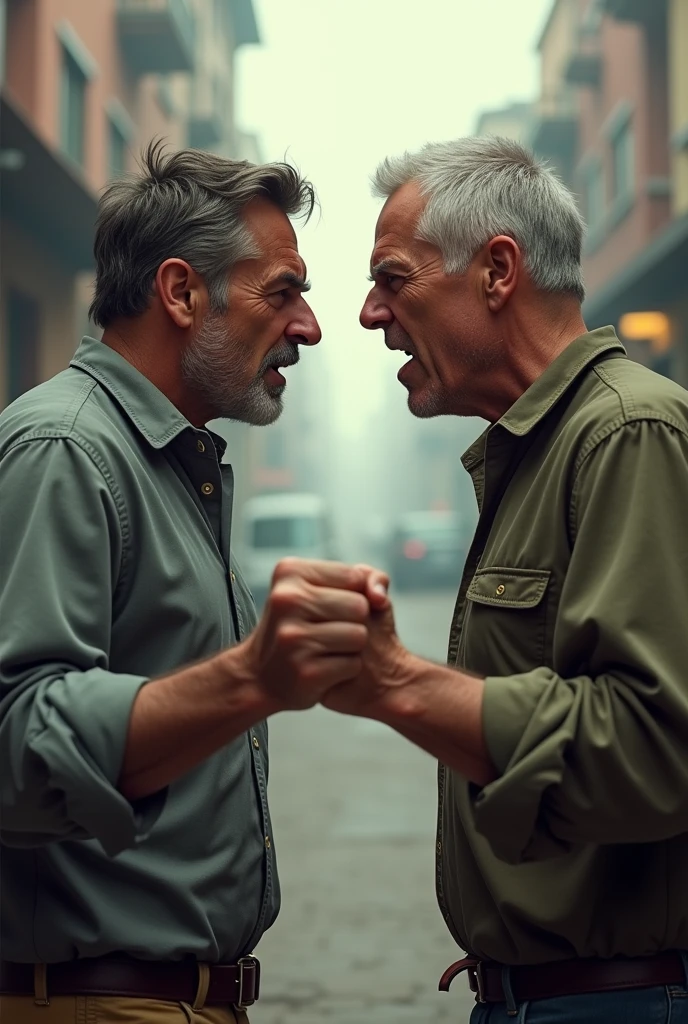 Two guy taking in anger