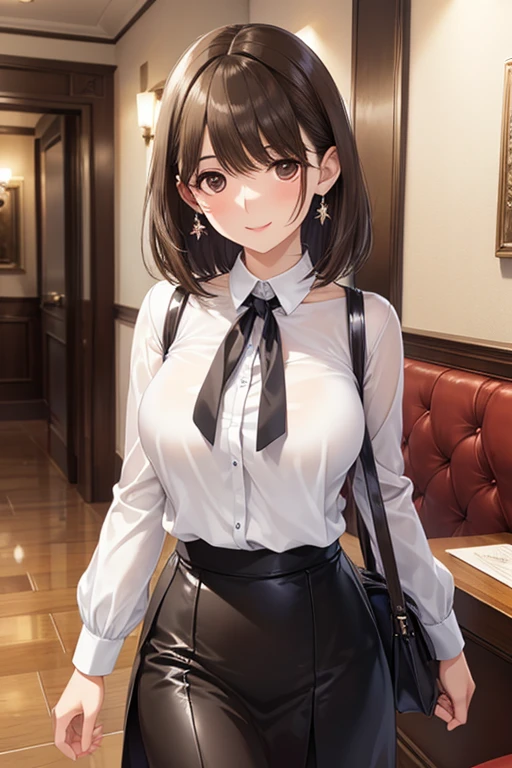 anegasaki nene、Shiny brown hair, short hair, (Beautiful brown eyes、Sparkling eyes, Fine grain)、smile、Ultra-detailed eyes、Highly detailed face, Highly detailed eyes,


Only one female, Walk slowly, (Crimson silk blouse) (Leather skirt), Mature Woman, / Blushing Smile, (Masterpiece Top quality:1.2) Delicate illustrations, super detailed, large breasts break (Pouch) break (Luxury restaurant corridor:1.2) indoor, Detailed Background