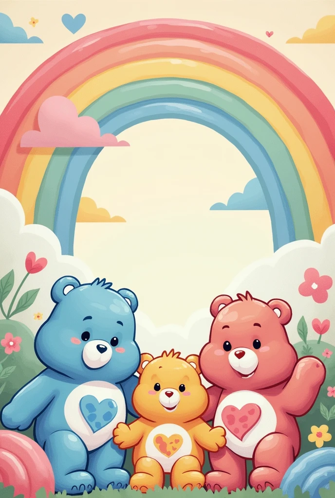 Care bear wall paper with rainbow