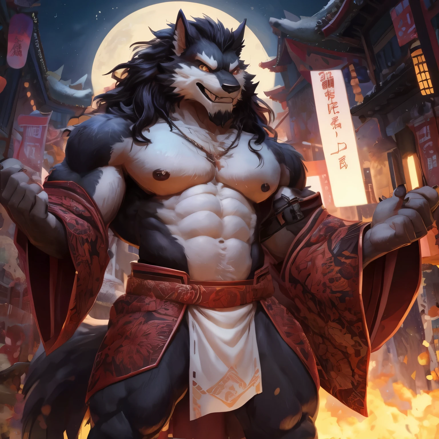masterpiece,high quality,anime, ultra detailed
, 人Wolf, Ripping off one&#39;s clothes, Digital, (Check shirt:1.3), (Torn Shirt, Torn Pants:1.2) , On all fours, Claws scratching the ground, Show off your teeth, Wolf, great physique,Strong arms, manly, (((Excessive sweating)))
, Painful eyes, Painful expression, Grit your teeth

, [[(ultra detailed dick:1.1), look up]]

, Moonlight Forest, full moon, Joyful, From null-ghost,Pino Daeni, (Warm lights:1.3), (japanese speech bubble:1.2)