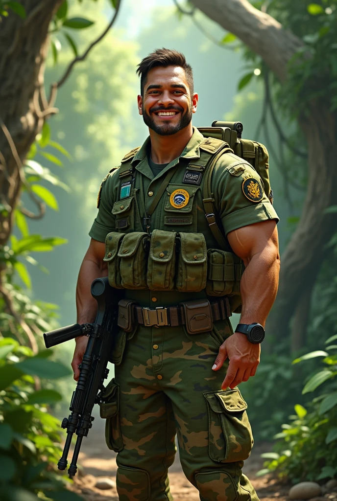 Get inspired by Disney Pixar characters and create a Brazilian army soldier in camouflage clothing