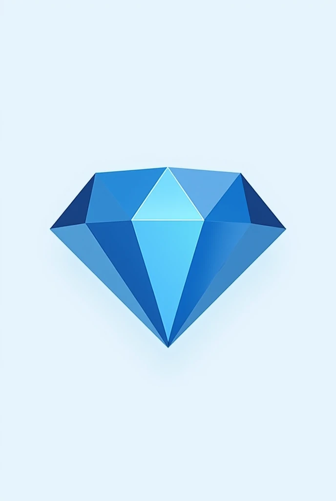 Create a sleek and modern logo featuring a blue diamond symbol as the central element. The design should be simple and elegant, showcasing the diamond in a rich blue color. Use clean lines and symmetrical shapes to emphasize the diamond’s luxury and high-quality appearance. Ensure the background is plain to highlight the blue diamond effectively