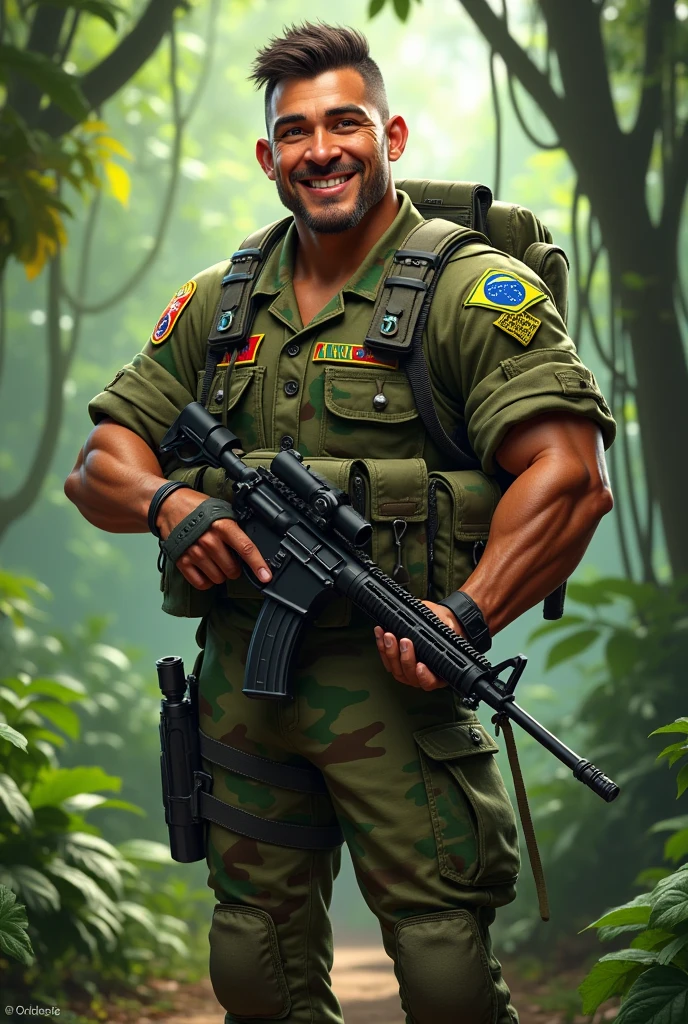 Get inspired by Disney Pixar characters and create a Brazilian army soldier in camouflage clothing