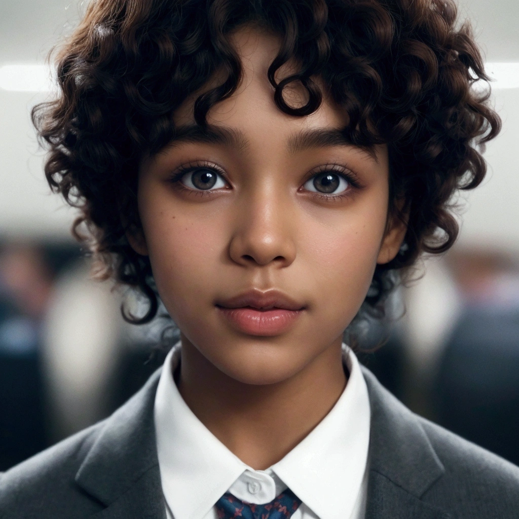 Very beautiful, curly brown hair, brown skin, 30 years
