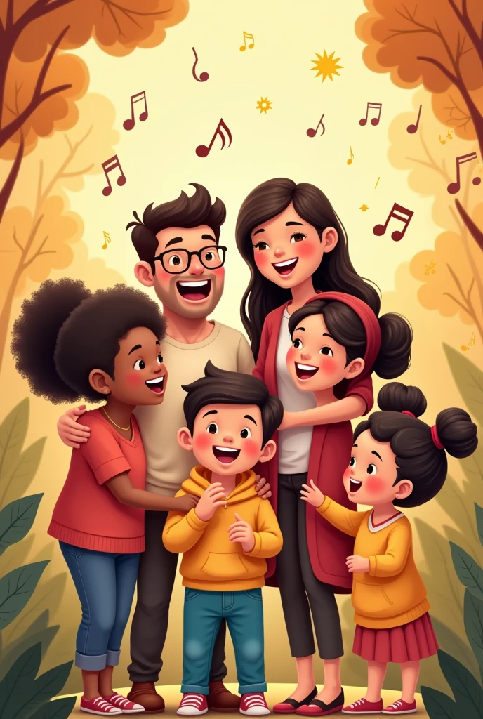 We’re a team, where we all belong,
Forever singing our family song!
Kids family in cartoons form.
