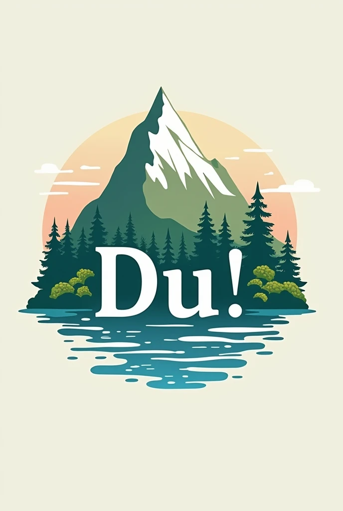 Create a logo,Supermarket industry,The name is "Du",The Chinese character “嘟” is the main,Mountains and water are required,Surround the "Du",The mountain is in the west,The water is in the east,