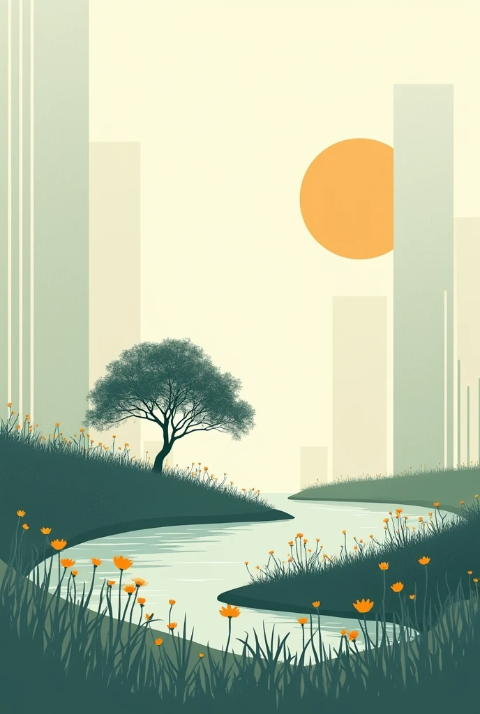Make me a poster image with an environmental theme, desain simple, and with A3 paper size! Without words