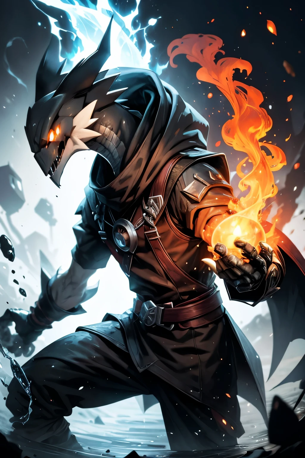 Grim, realisti, very detailed, Pokémon, Element Fire