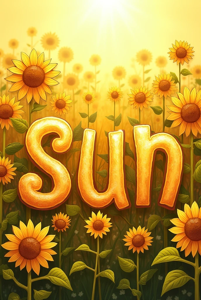 An English word depicted with Sunflowers S