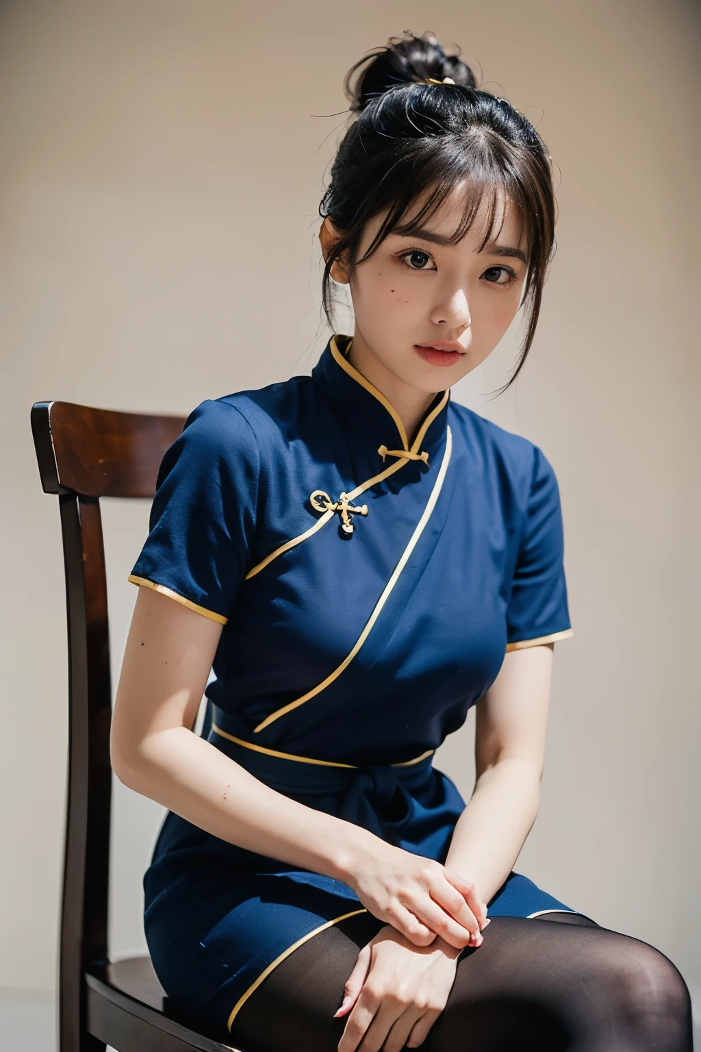 /*Quality writing*/
of the highest quality, 16 K, masutepiece, hyperdetailed face, very detailed lips, Detailed eyes, Realistic pupils,
BREAK,
/*Characters and expressions*/
Extremely beautiful girl, Asian Girl, 1 girl, Light on Face, (chinese bun hair), ((Very sweet smile)), 
BREAK
/*garments*/
 (((Dark blue cheongsam))), ((chinese traditional dresses)), qipao dress, one piece dress, White panty, Spread legs、Show panties,White panties,Camel toe
break
/*the pose*/
(Lift the hem of the skirt, Lift the hem of the skirt with both hands, Lift the hem of the skirt yourself), nice hand, Perfect hands
break
/*Angular posture*/
Shanghai Street, Cowboy Shot, Looking at Viewer