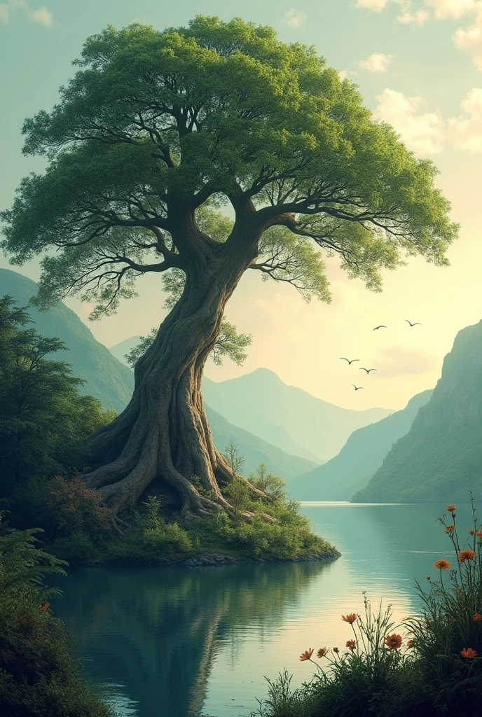 Make me a poster image with an environmental theme and with A3 paper size! Without words