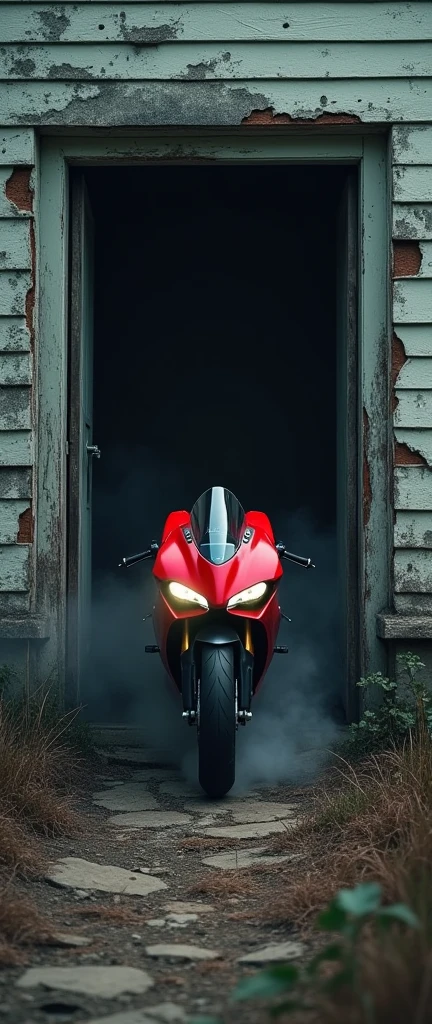 Ducati panigale V4 in out of Haunted House