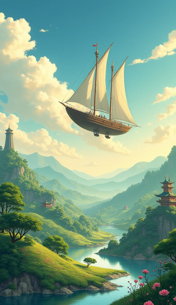Japanの夏 An island in the sky airship Japanの夏 Japan Japanの風景