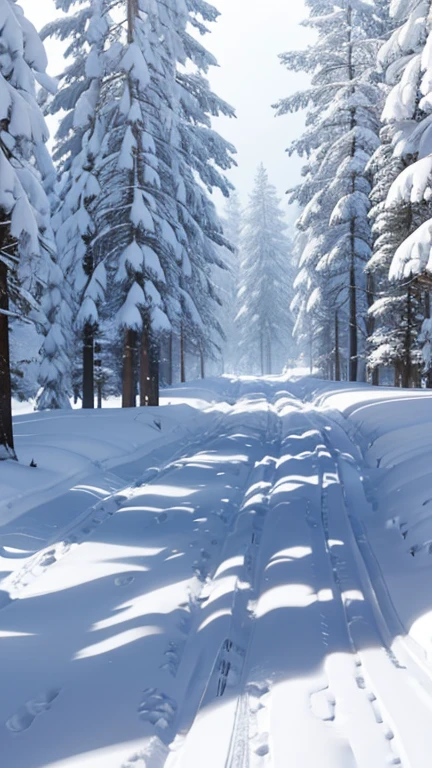 (Snow Scenery:1.2),a Girl looking this way