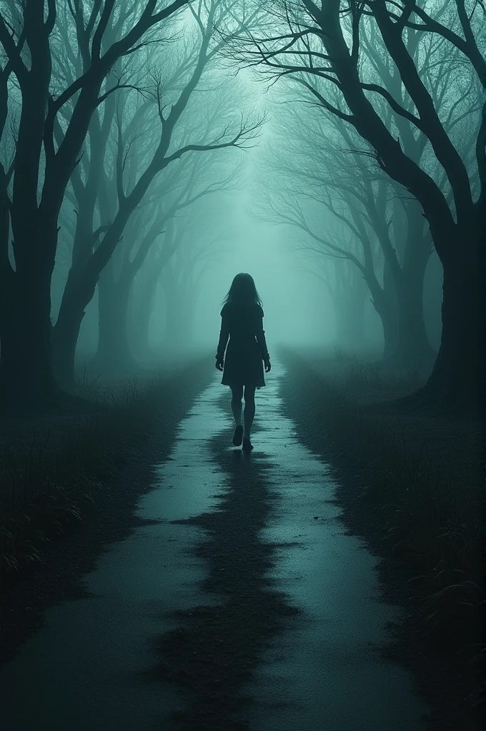 A girl has state here and she also walking alone a spookie Road