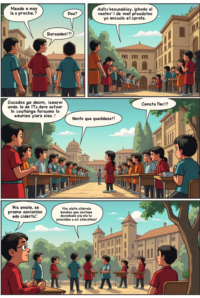 A comic strip in Spanish about the history of education