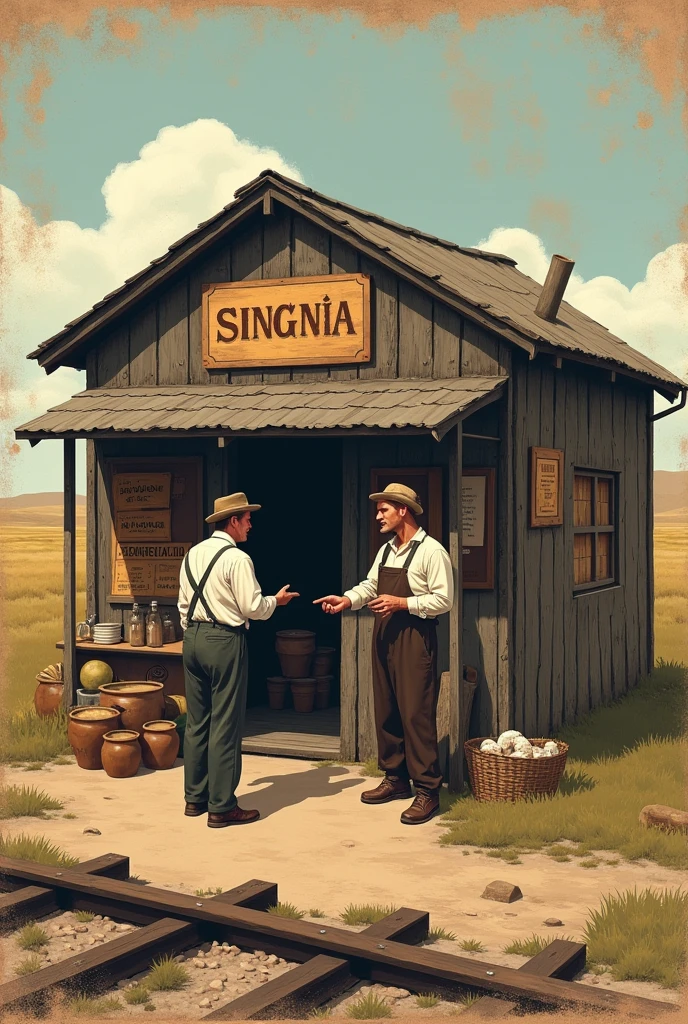 Economic system that exists in the country make a poster that shows the nature of traditional business transactions, A shack by the railroad tracks