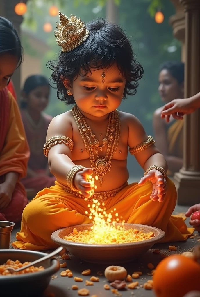 জন্মাষ্টমীতে নাড়ু গোপালকে পঞ্চামৃত দিয়ে অভিষেক করে তাঁর বিশেষ শৃঙ্গার করা হয়। তার পর তাঁর প্রিয় মাখনমিশ্রীর ভোগ নিবেদন করা হয়। কৃষ্ণের বালক রূপের পুজো করলে সন্তান সুখ লাভ করা যায়।