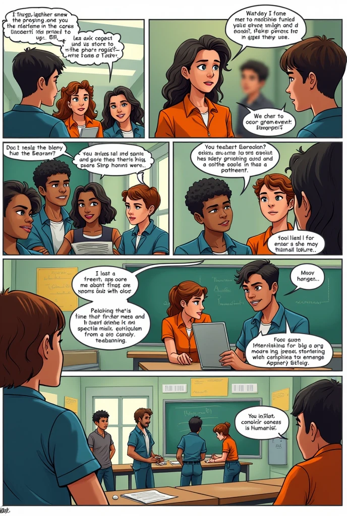 Create a comic book inviting teachers to the 3rd Humanities Training on October 20, 2024 at 6 pm.