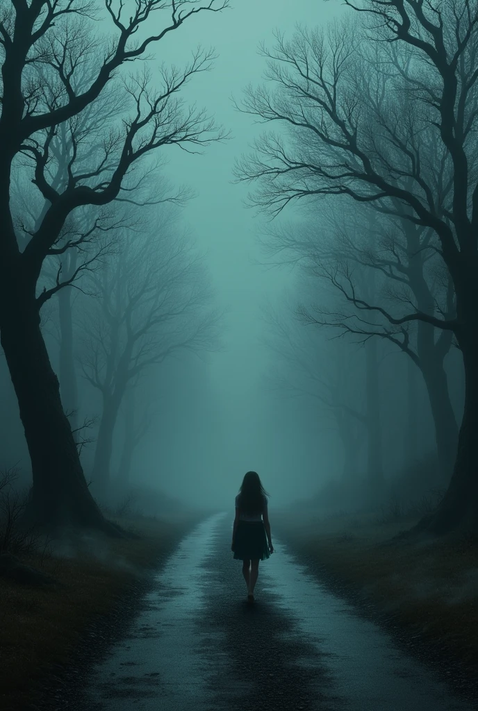 A girl has  state here and she also walking alone a spookie Road