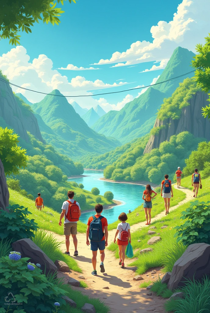 Create an image about this slogan "Get in on the action, avoid pollution, for nature and the new generation!"