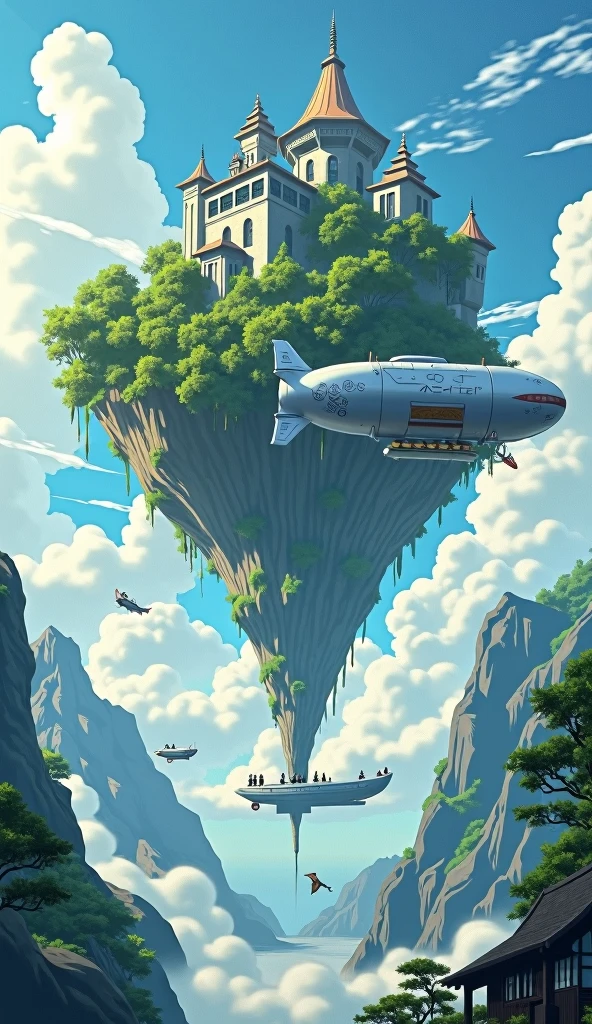 Summer in Japan　An island in the sky　airship