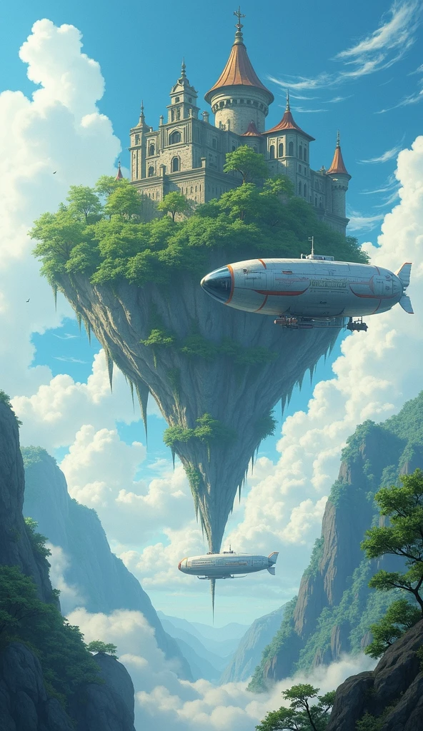 Summer in Japan　An island in the sky　airship