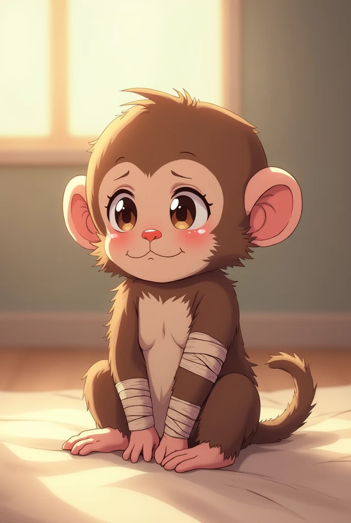 monkey anime injury lovely bandages cry