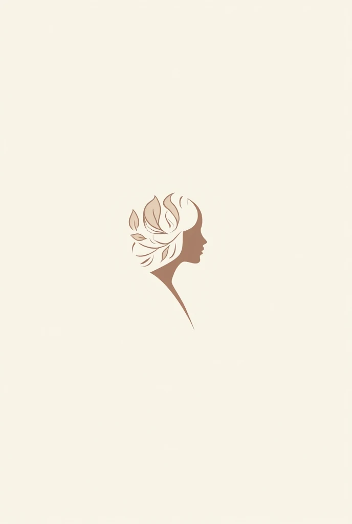 Make a female logo'Small petals and profile silhouette, Not so extensive、No coloring