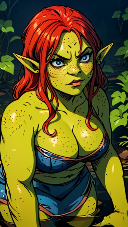 a sexy ogre woman, beautiful detailed eyes, beautiful detailed lips, extremely detailed face and skin texture, long eyelashes, intricate detailed hair, ornate jewelry, dramatic pose, dramatic lighting, fantasy art, digital art, cinematic lighting, photorealistic, highly detailed, 8k, hyper realistic, masterpiece