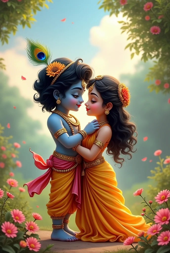 God krishna and Radha cute janmashtami status