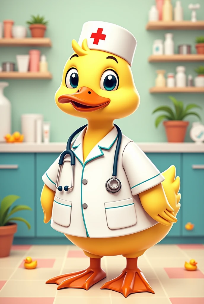 number two themed with a duck dressed as a nurse