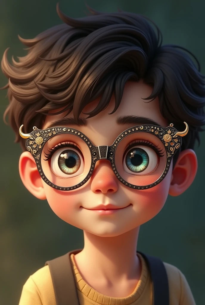 Me, a boy is wearing glasses of Meena Nazar so so so cute