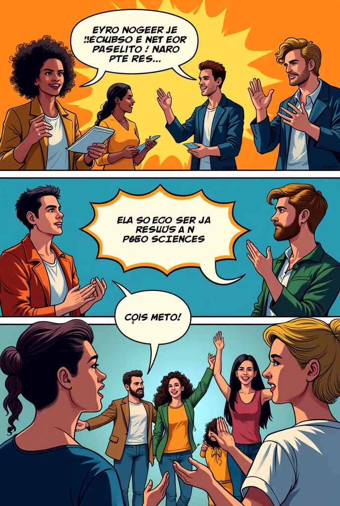 a comic book in Portuguese inviting teachers to the 3rd training in human sciences on October 20, 2024 at 6 pm.