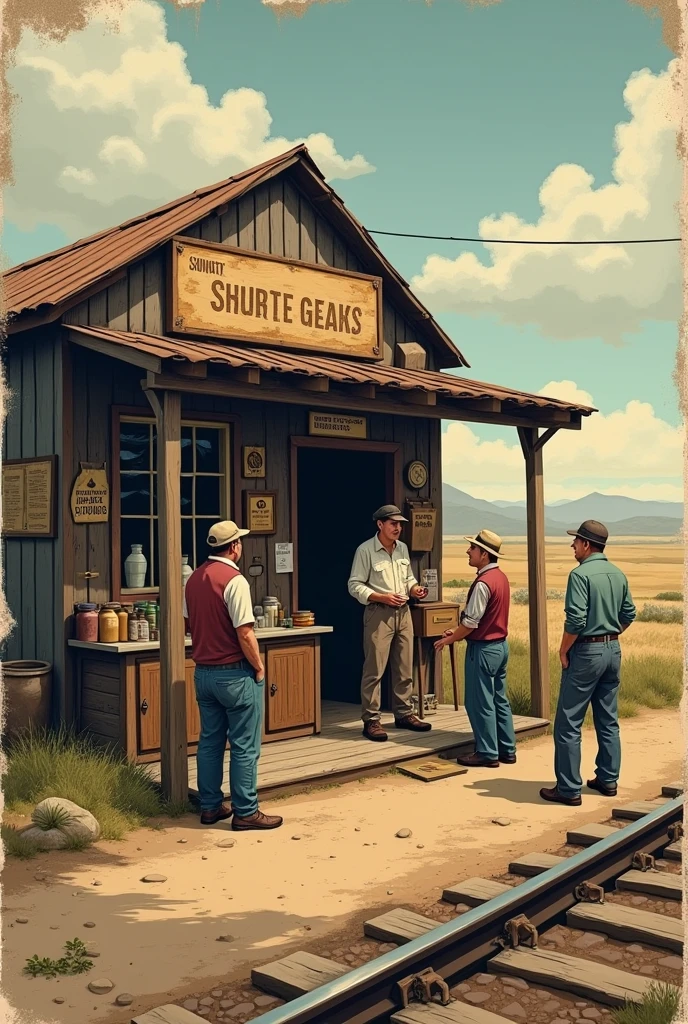 Economic system that exists in the country make a poster that shows the nature of traditional business transactions, A shack by the railroad tracks