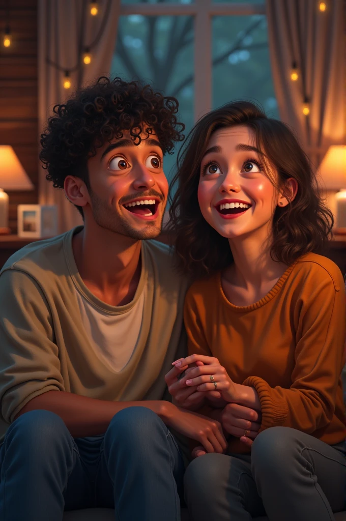 Two friends reacting to music