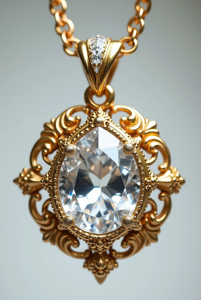 A dimond within it small pieces of Gold, Nicklace, 